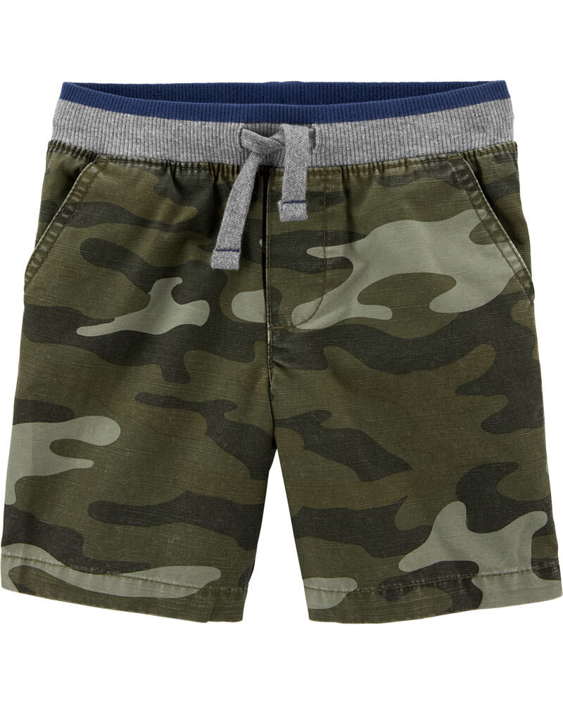 Baby Boys Camo Shorts Army Camouflage Rip-stop Pull-on Cotton Knit 12 Months